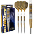 Daryl Gurney Signature Edition Steel Tip Darts main product image showing the darts, packaging, flights, shafts, and included accessories