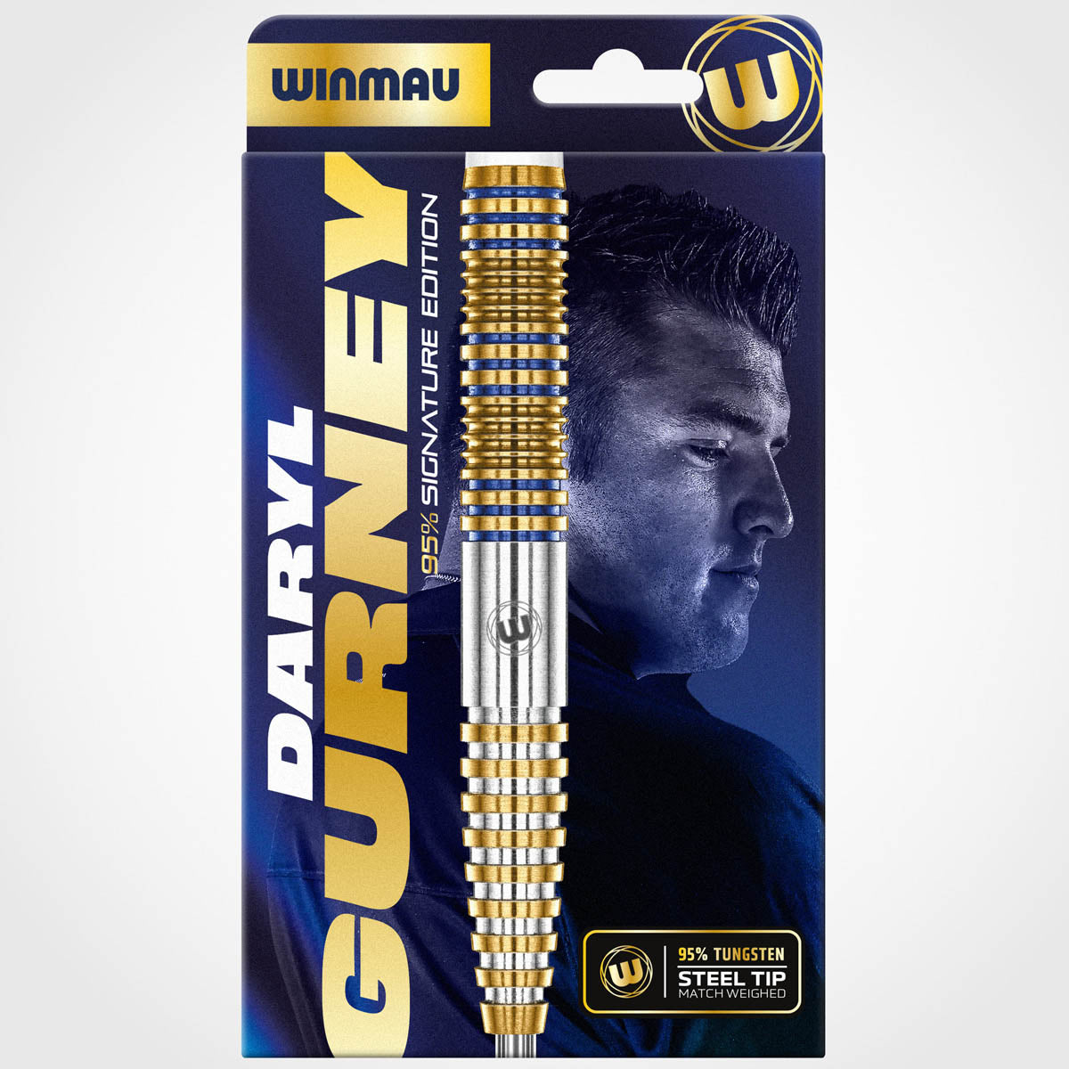 Daryl Gurney Signature Edition Steel Tip Darts packaging exterior image showing the outer box artwork, branding, and presentation design