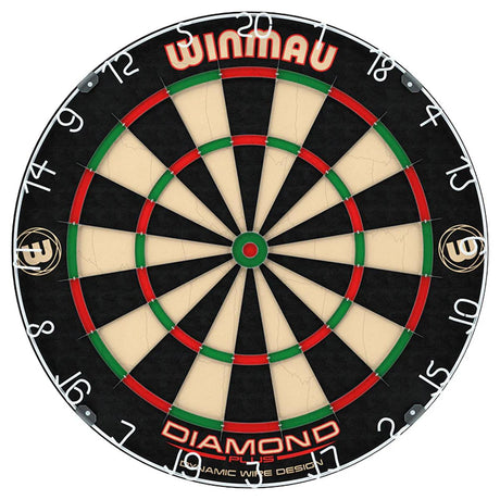 Winmau Diamond Plus Dartboard main product image showing the dartboard and product contents