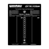 Winmau Dry Wipe Score Board PDC Design rear view image showing the back of the product and key features