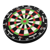 Winmau Equalizer Dartboard Official JDC Training Dartboard bottom angle product image showing the dartboard and product contents