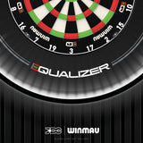Winmau Equalizer Dartboard Official JDC Training Dartboard product image showing the equalizer dartboard branding and product contents