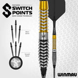 Winmau Exion Torpedo Switch Point 90% Tungsten Steel Tip Darts