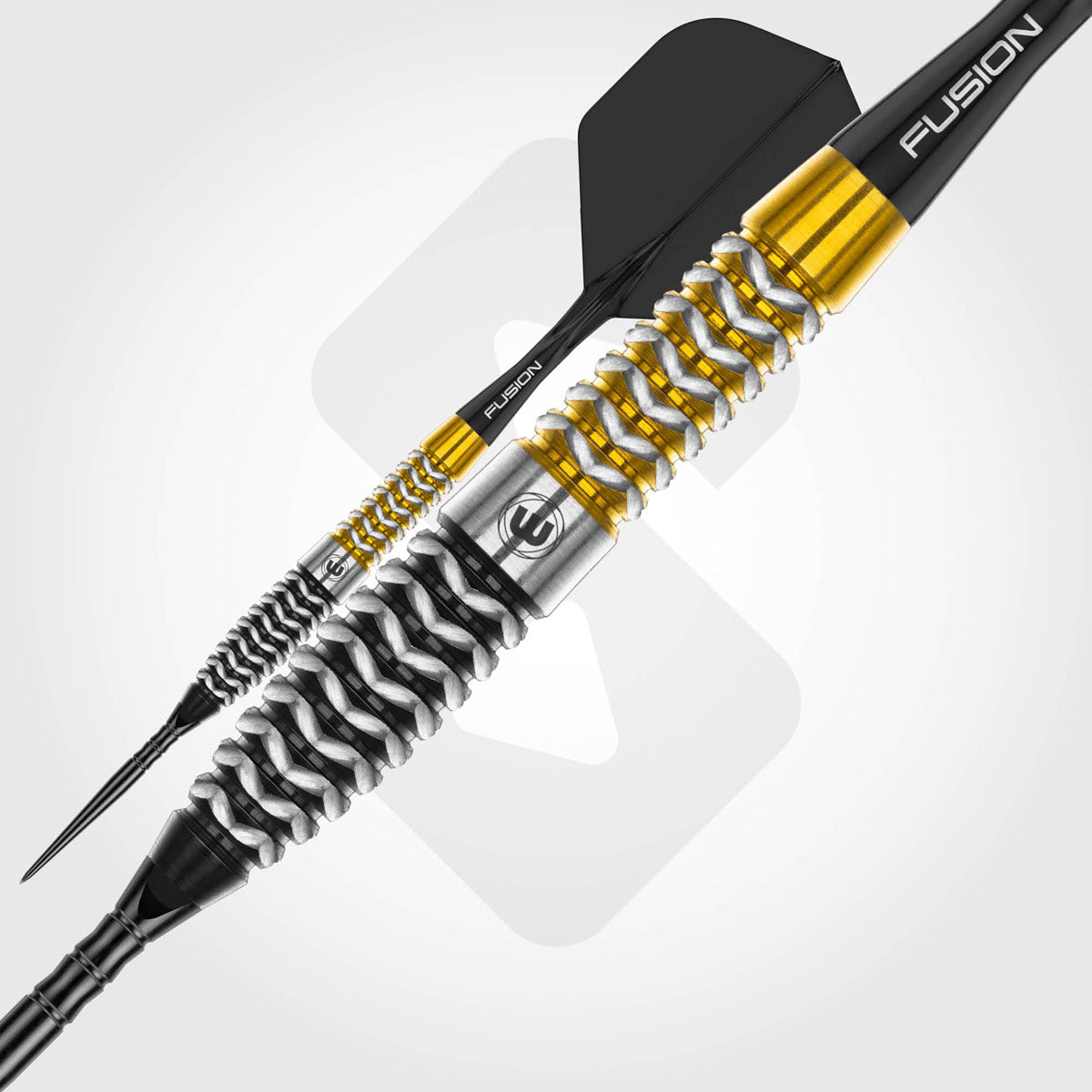 Exion Torpedo Switch Point Steel Tip Darts close up image showing detailed grip patterns, machining, coating, and precision craftsmanship
