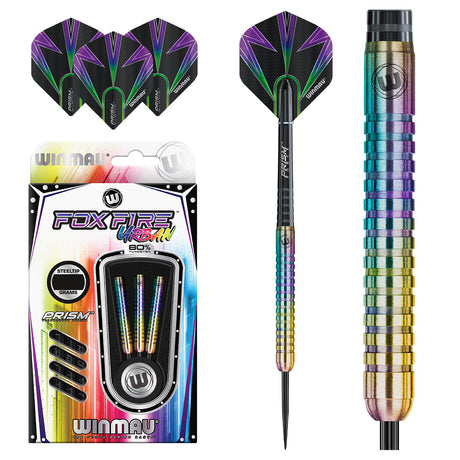 Foxfire Urban Steel Tip Darts main product image showing the darts, packaging, flights, shafts, and included accessories