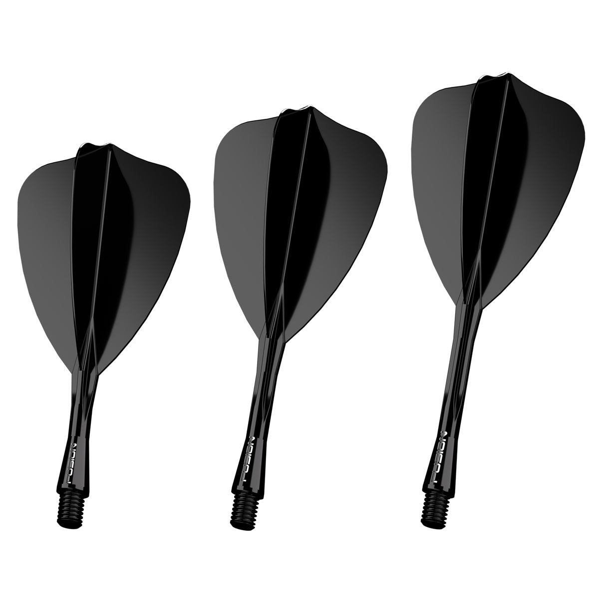 Winmau Fusion Arrow Integrated Flight & Shaft Black main product image on a white background.