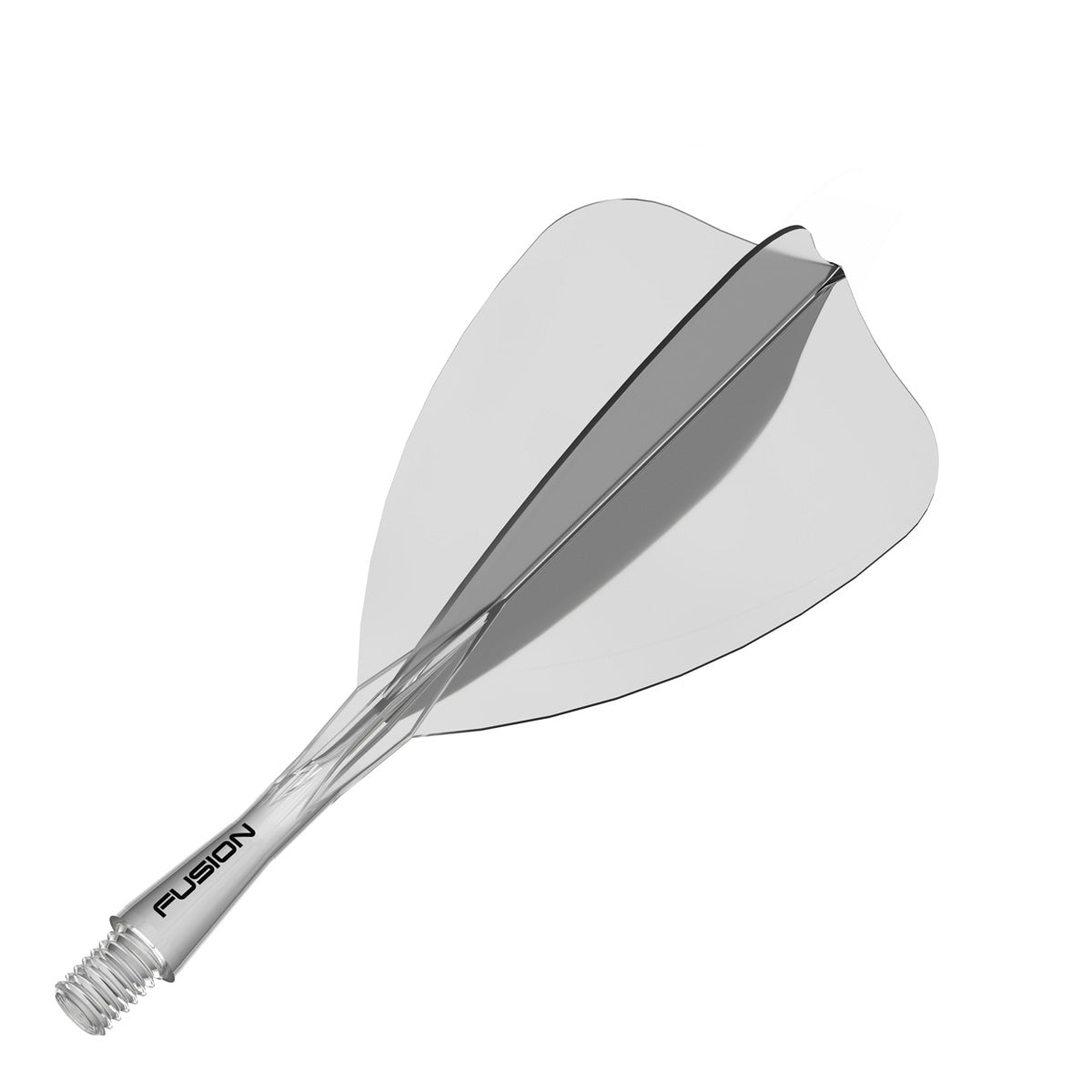 Winmau Fusion Arrow Integrated Flight & Shaft Clear angled view highlighting the product design and profile.