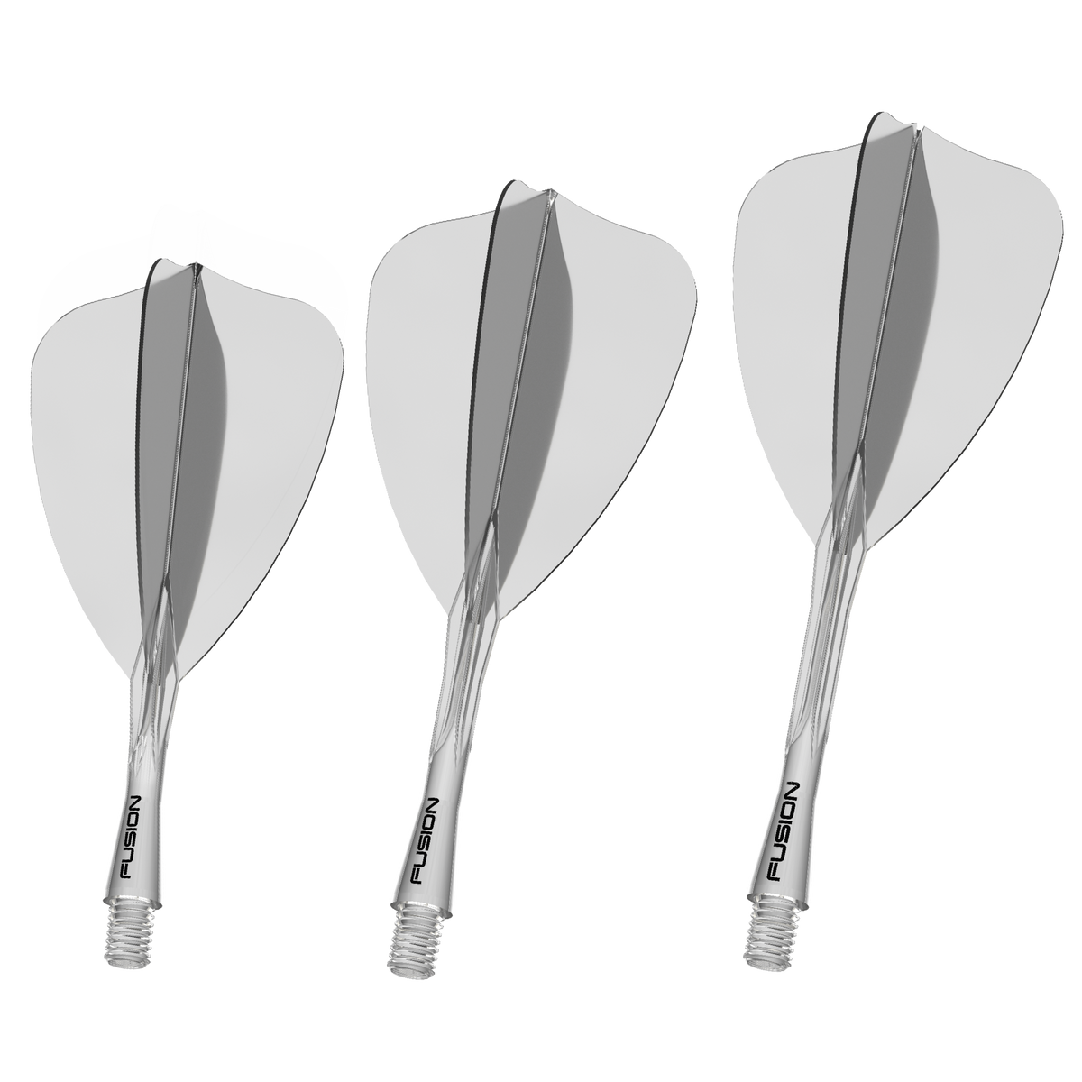 Winmau Fusion Arrow Integrated Flight & Shaft Clear main product image on a white background.