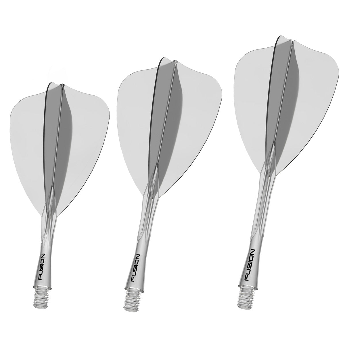 Winmau Fusion Arrow Integrated Flight & Shaft Clear main product image on a white background.