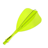 Winmau Fusion Arrow Integrated Flight & Shaft Yellow angled view highlighting the product design and profile.