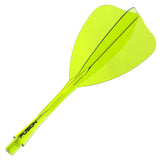 Winmau Fusion Arrow Integrated Flight & Shaft Yellow angled view highlighting the product design and profile.
