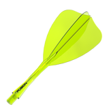 Winmau Fusion Arrow Integrated Flight & Shaft Yellow angled view highlighting the product design and profile.