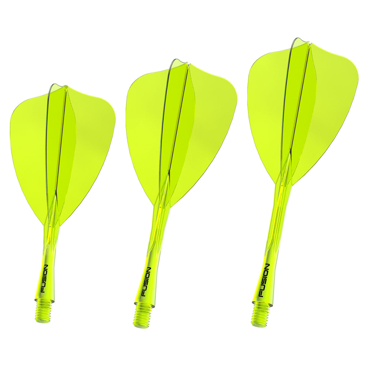 Winmau Fusion Arrow Integrated Flight & Shaft Yellow main product image on a white background.