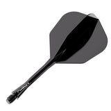 Fusion Integrated Flight & Shaft Black No6 by Winmau angled view highlighting the product design and profile.