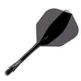 Fusion Integrated Flight & Shaft Black No6 by Winmau angled view highlighting the product design and profile.