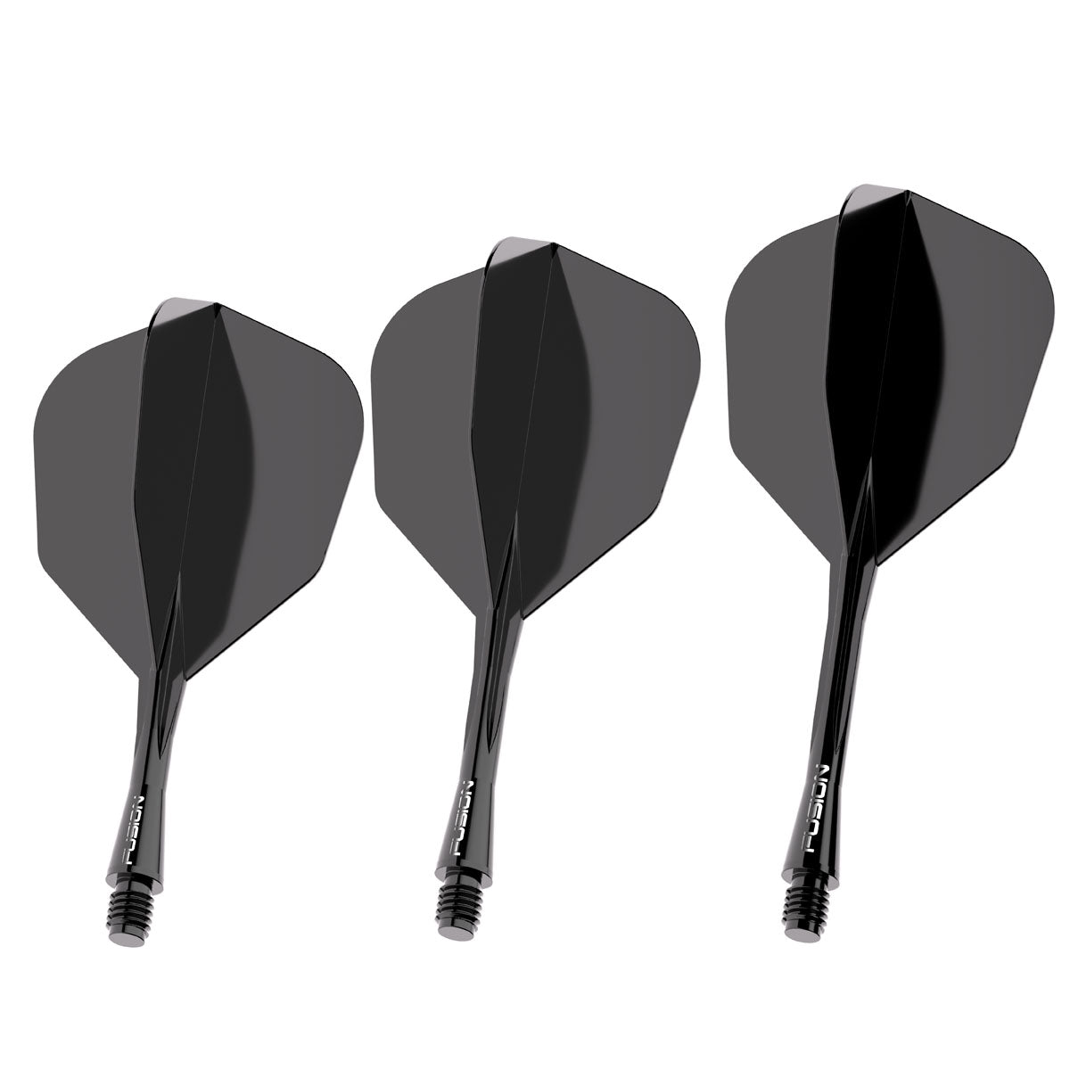 Fusion Integrated Flight & Shaft Black No6 by Winmau main product image on a white background.