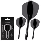 Fusion Integrated Flight & Shaft Black No6 by Winmau image showing the retail packaging.