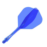 Winmau Fusion Integrated Flight & Shaft Blue No6 angled view highlighting the product design and profile.
