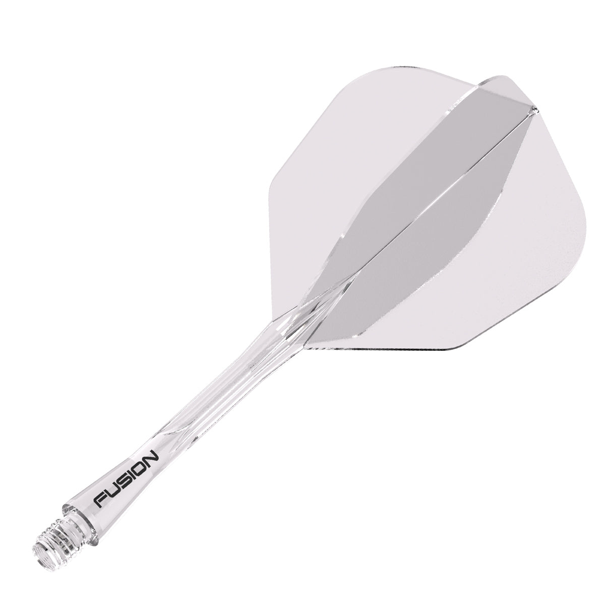 Fusion Integrated Flight & Shaft Clear No6 by Winmau angled view highlighting the product design and profile.