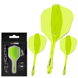 Fusion Integrated Flight & Shaft Neon Yellow No6 by Winmau image showing the retail packaging.