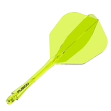 Fusion Integrated Flight & Shaft Neon Yellow No6 by Winmau angled view highlighting the product design and profile.