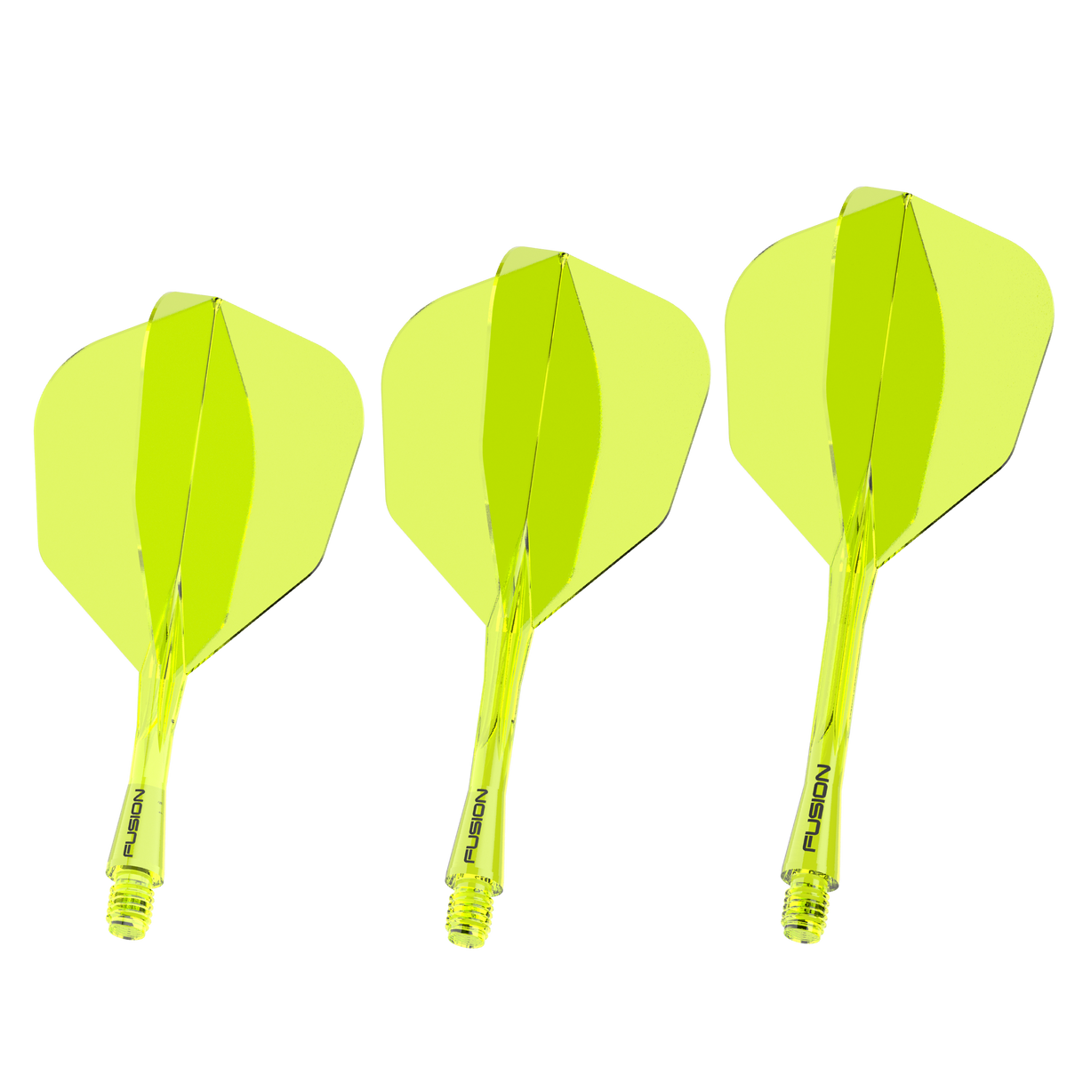 Fusion Integrated Flight & Shaft Neon Yellow No6 by Winmau main product image on a white background.