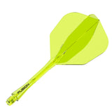 Fusion Integrated Flight & Shaft Neon Yellow No6 by Winmau angled view highlighting the product design and profile.