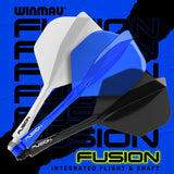 Fusion Integrated Flight & Shaft No2 by Winmau promotional graphic highlighting the key features and performance benefits.