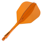 Winmau Fusion Integrated Flight & Shaft Orange No6 angled view highlighting the product design and profile.