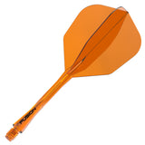 Winmau Fusion Integrated Flight & Shaft Orange No6 angled view highlighting the product design and profile.