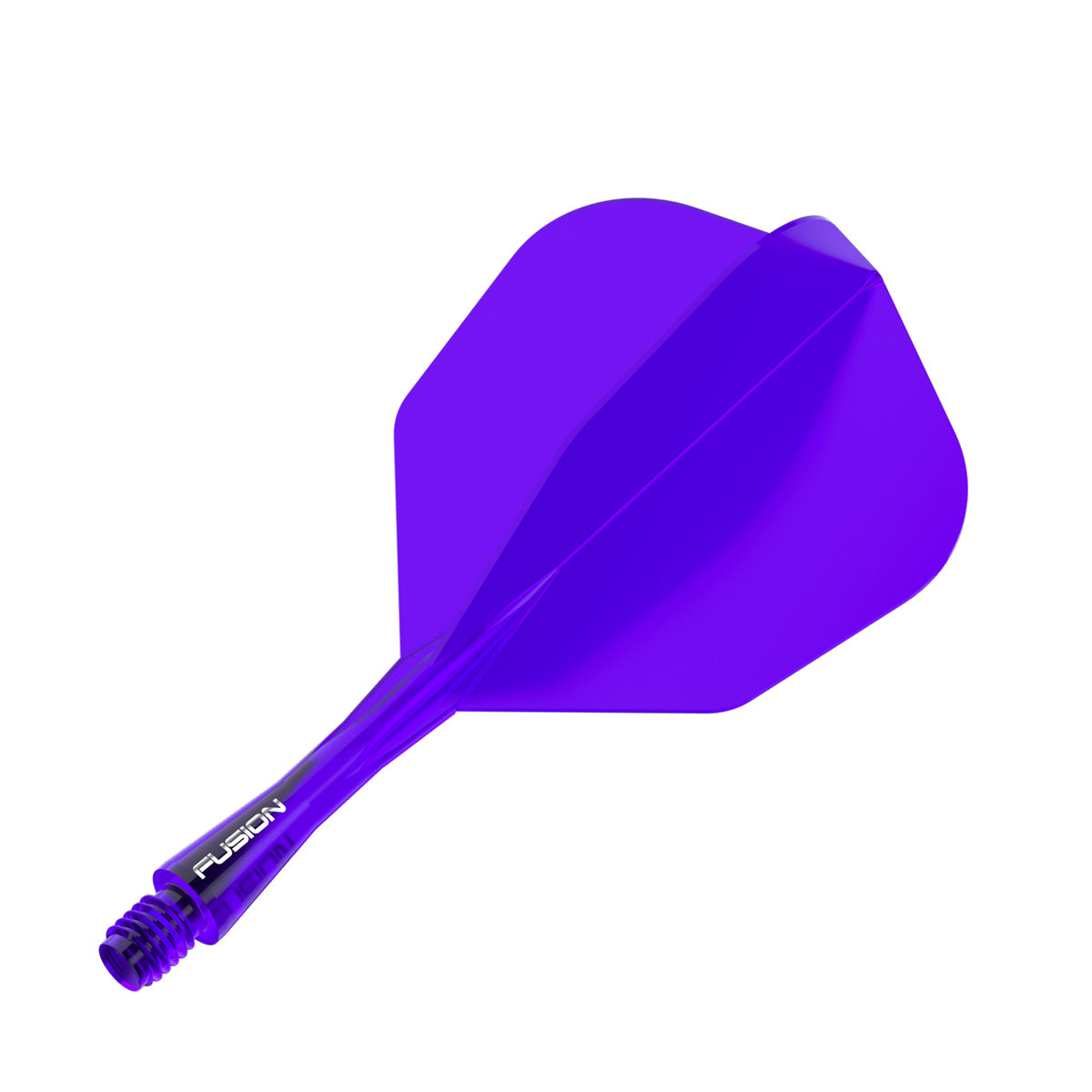 Winmau Fusion Integrated Flight & Shaft Purple No6 angled view highlighting the product design and profile.