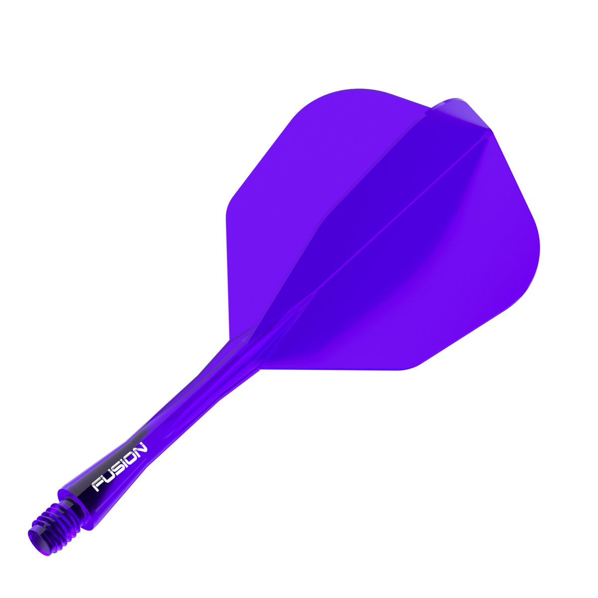 Winmau Fusion Integrated Flight & Shaft Purple No6 angled view highlighting the product design and profile.