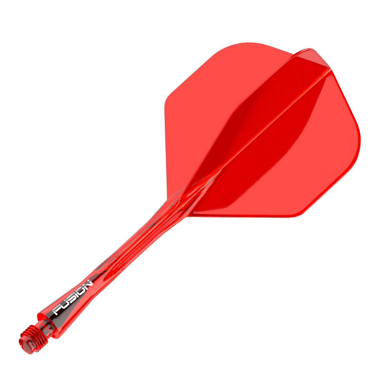 Fusion Integrated Flight & Shaft Red No2 by Winmau angled view highlighting the product design and profile.