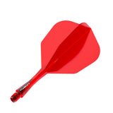 Winmau Fusion Integrated Flight & Shaft Red No6 angled view highlighting the product design and profile.
