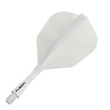 Winmau Fusion Integrated Flight & Shaft White No6 angled view highlighting the product design and profile.