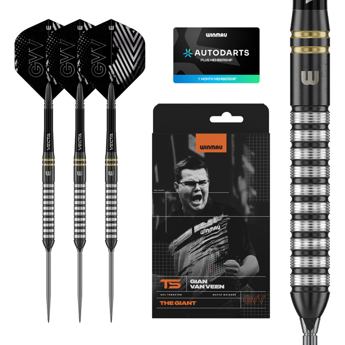 Winmau Gian Van Veen TS Switch Point 90% Tungsten Steel Tip Darts