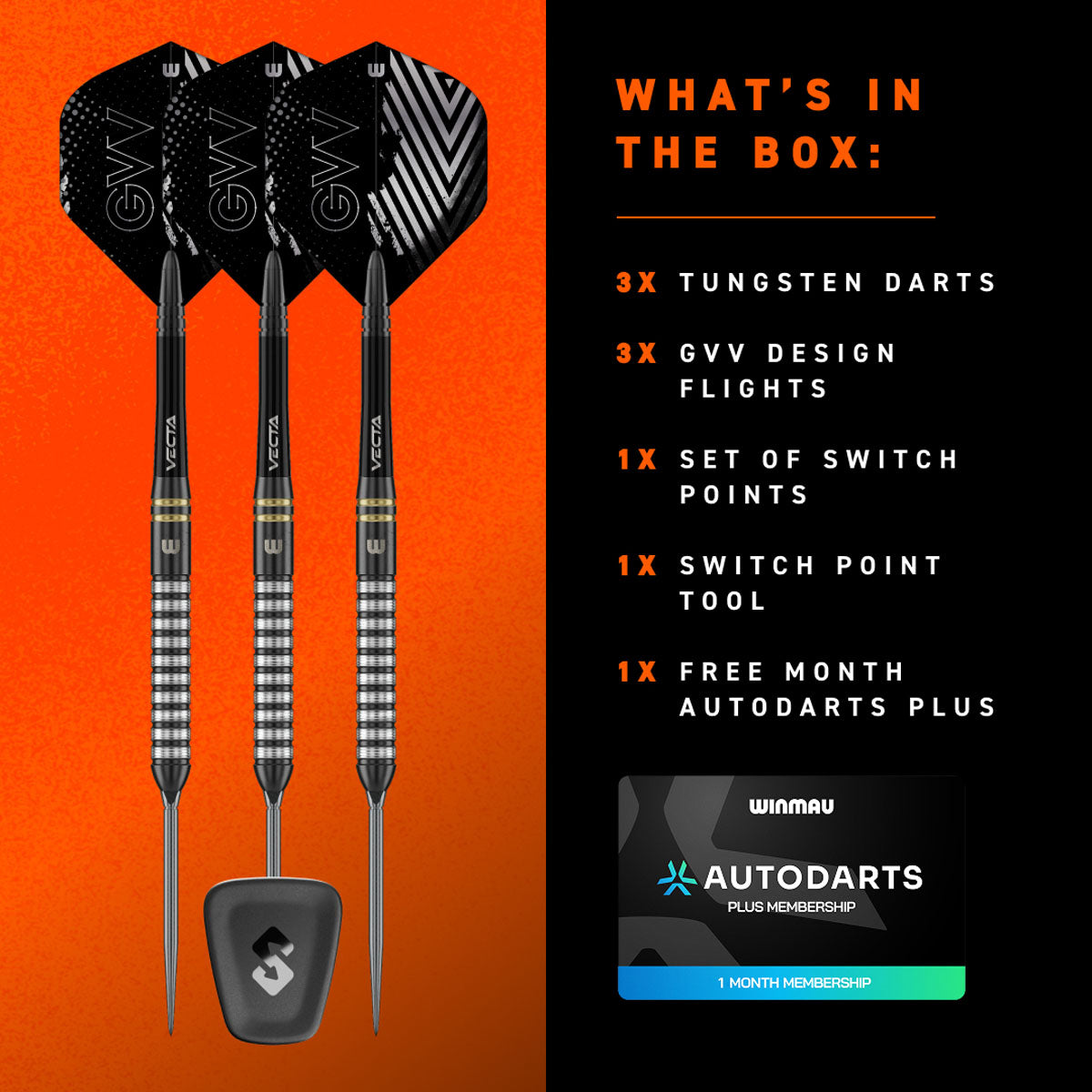 Winmau Gian Van Veen TS Switch Point 90% Tungsten Steel Tip Darts