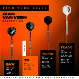 Winmau Gian Van Veen TS Switch Point 90% Tungsten Steel Tip Darts
