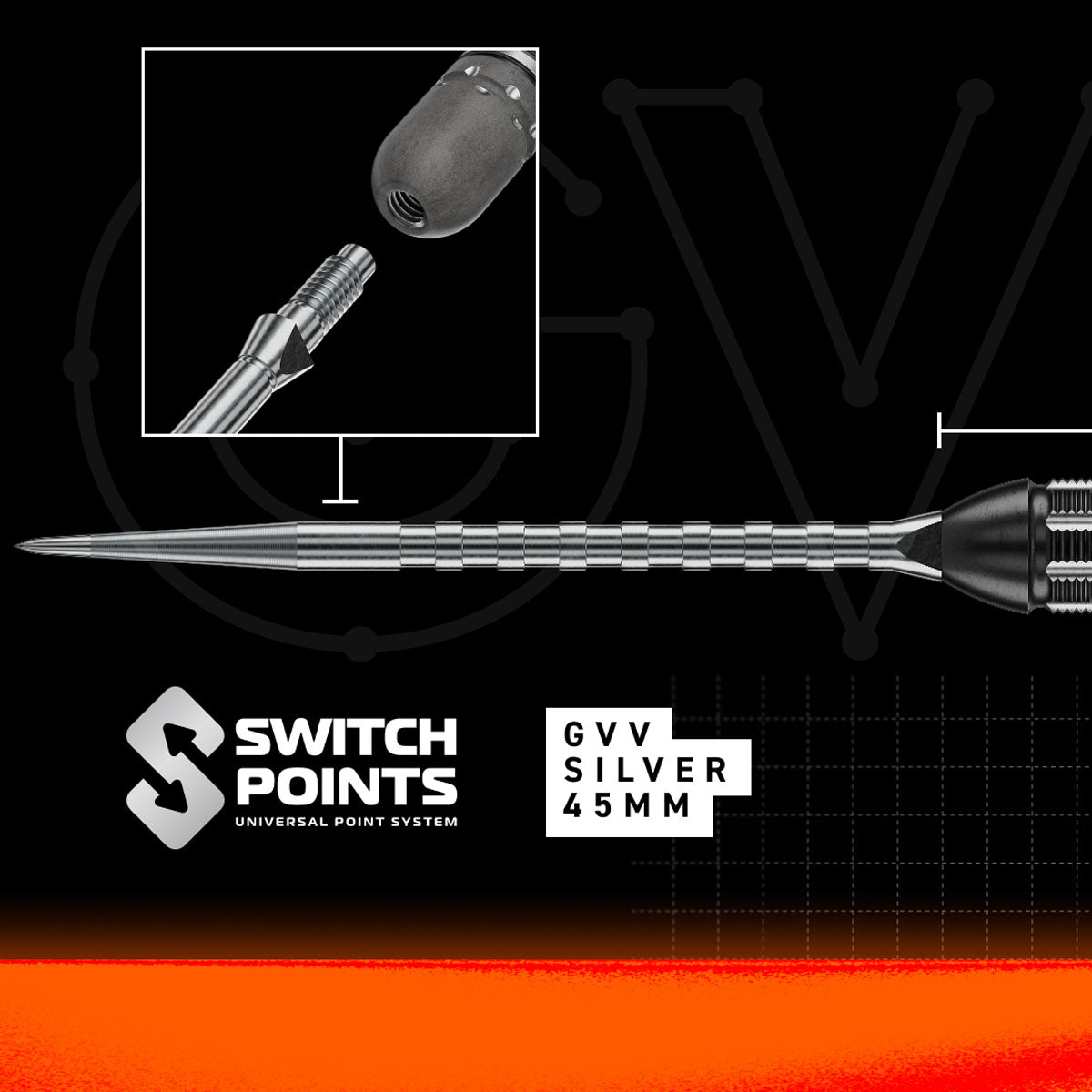 Winmau Gian Van Veen TS-PRO Switch Point 90% Tungsten Steel Tip Darts