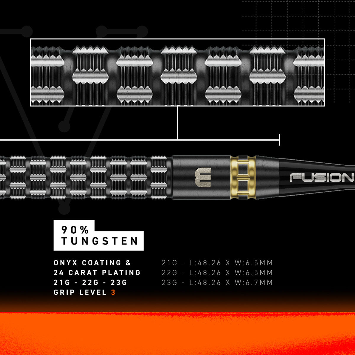 Winmau Gian Van Veen TS-PRO Switch Point 90% Tungsten Steel Tip