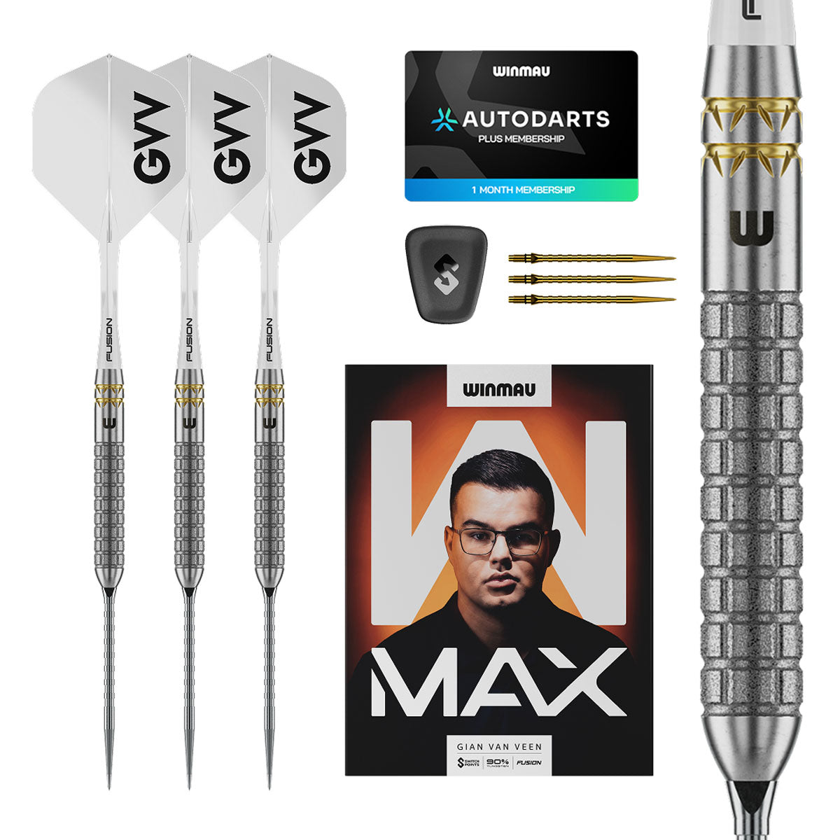 Winmau Gian Van Veen W-Max Switch Point 90% Tungsten Steel Tip