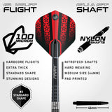 Joe Cullen Steel Tip Darts flight and stem image showing the included flight design, shaft setup, and branding details
