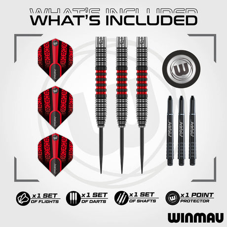 Joe Cullen Steel Tip Darts contents image displaying everything included inside the package