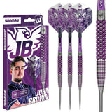 John Brown Signature Edition Steel Tip Darts main product image showing the darts, packaging, flights, shafts, and included accessories