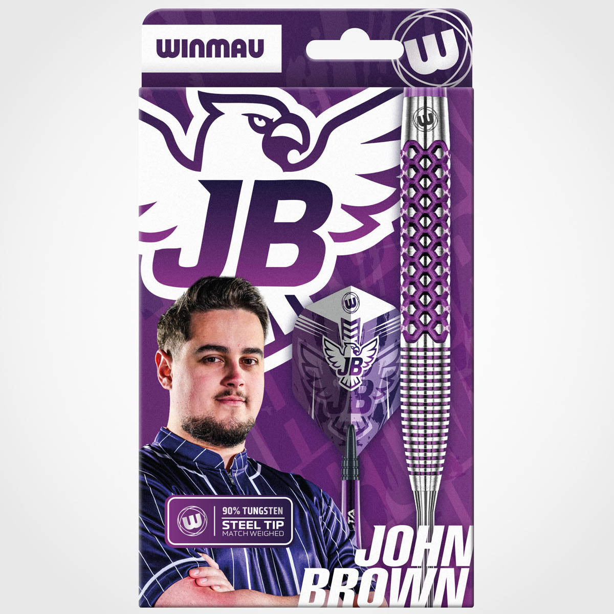 John Brown Signature Edition Steel Tip Darts packaging exterior image showing the outer box artwork, branding, and presentation design