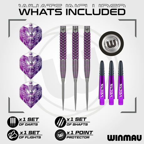 John Brown Signature Edition Steel Tip Darts contents image displaying everything included inside the package
