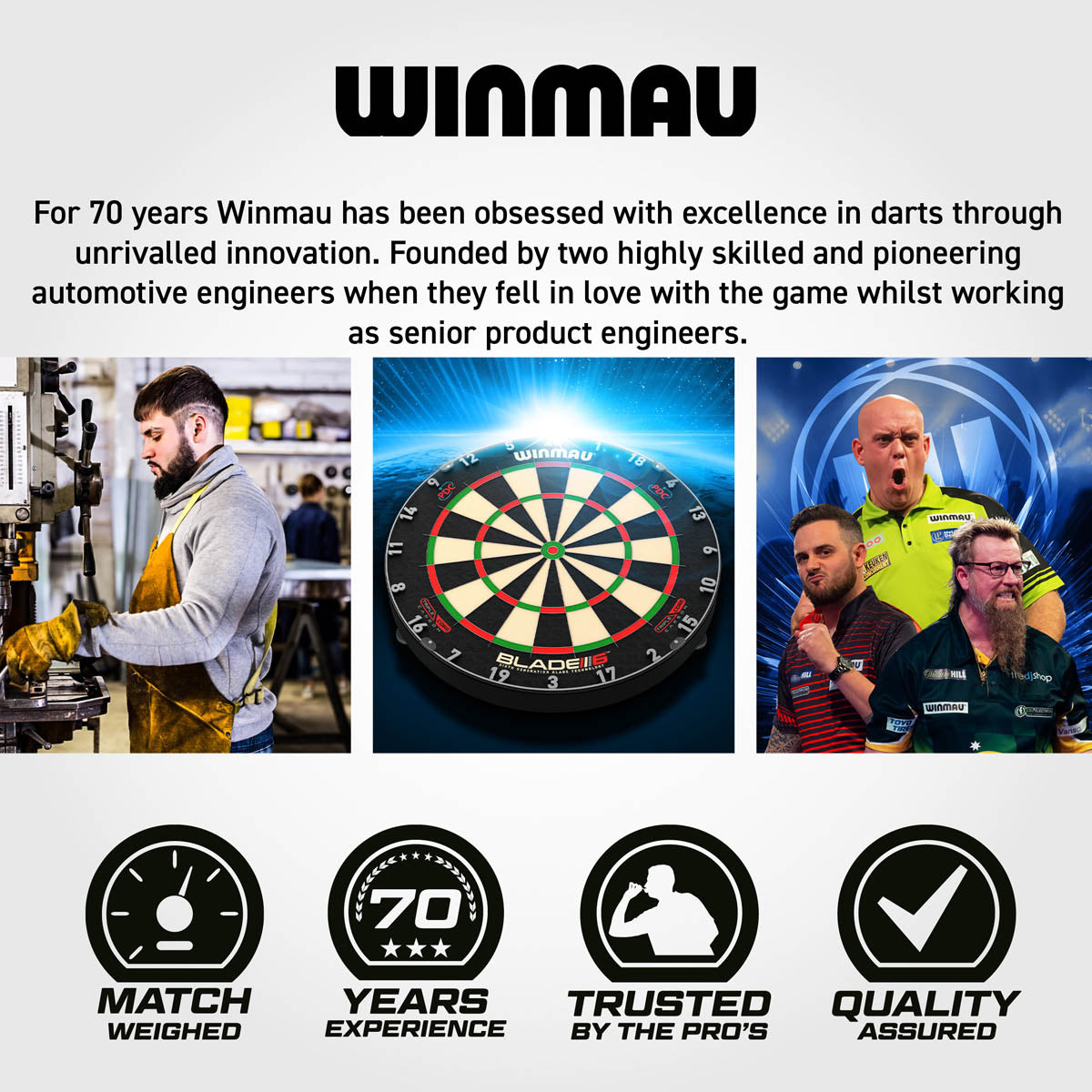 John Brown Signature Edition Steel Tip Darts Winmau brand image featuring Winmau branding, product range identity, and manufacturer information