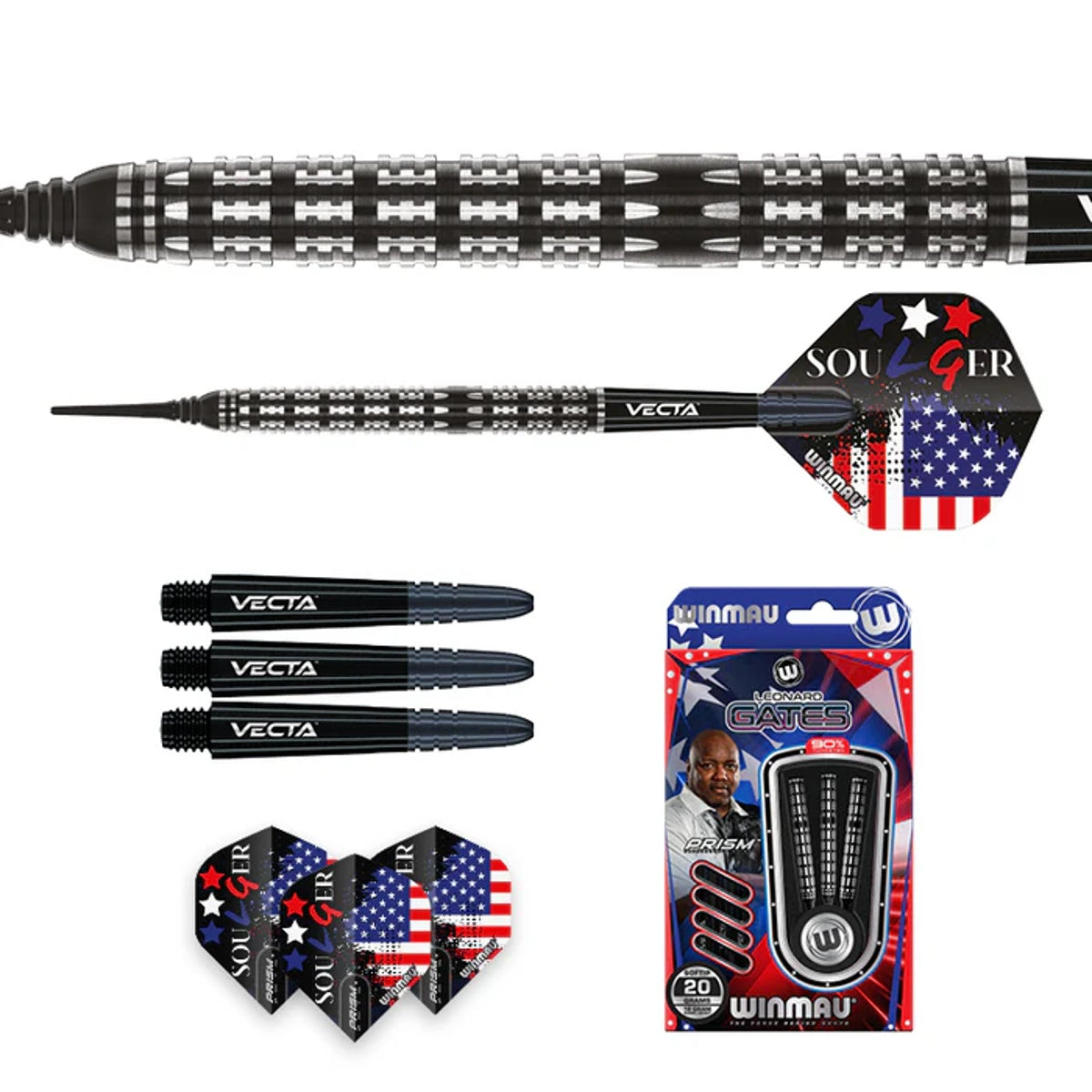 Leonard Gates 90% Tungsten Soft Tip Darts by Winmau