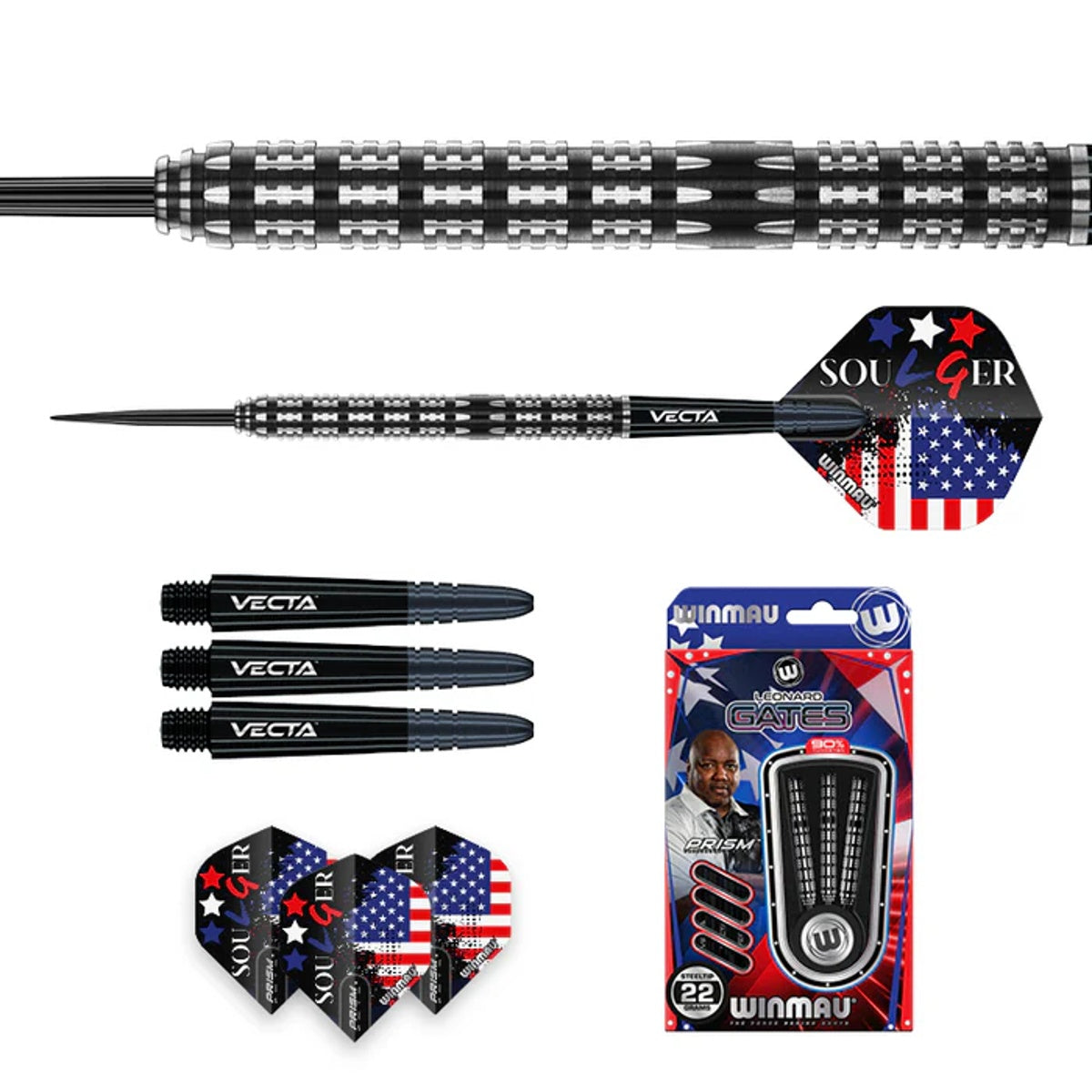 Leonard Gates Steel Tip Darts contents image displaying everything included inside the package