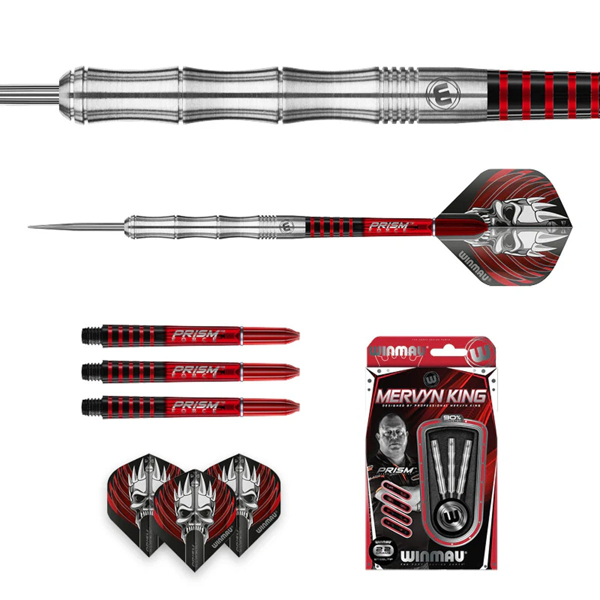 ダーツ DATADART MERVYN KING Steel Tip 22g Mervyn King Tungsten Steel Tip Darts by Winmau – Double Top